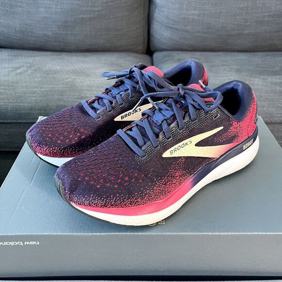 Brooks Ghost 16 Peacoat Apricot Blue Running Shoes 1204071B422 Women's Size 9 - Picture 2 of 12